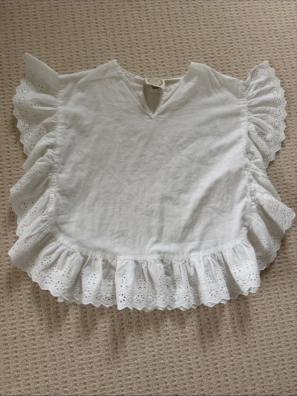 The Beaufort Bonnet Company White Eyelet Ruffle Coverup